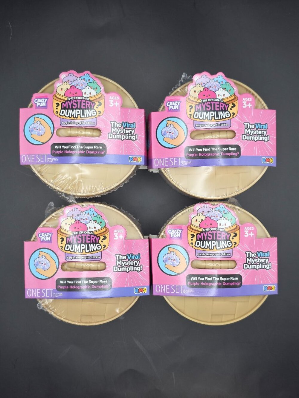 (4 pack) Purple Holographic Mystery Squishy S23 - The Viral Mystery Dumpling!